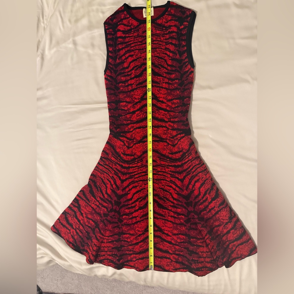 Ronny Kobo Red Black Knit Fit & Flare Dress Size S - Picture 4 of 7